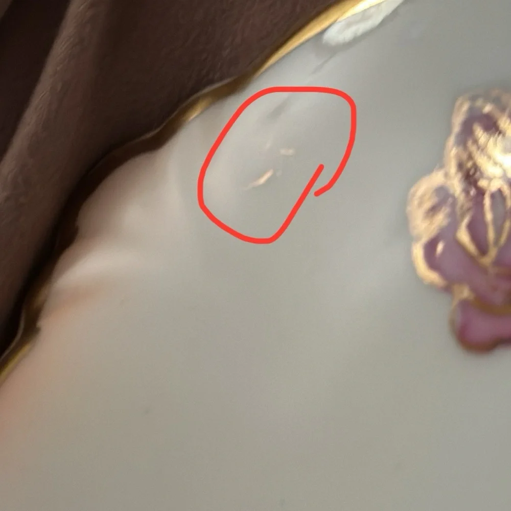 d’art 6913 Japan Porcelain Raised Gold Accent Floral Square Candy Trinket Bowl